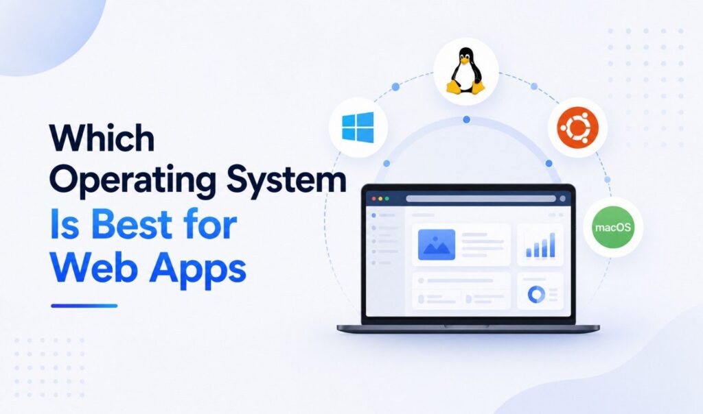 Comparison of operating systems for web app development including Linux, Windows, Ubuntu, and macOS