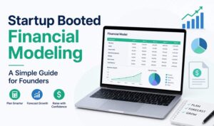 Startup Booted Financial Modeling guide with financial dashboard, revenue forecast, and budgeting tools for startup founders
