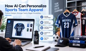 How AI can personalize sports team apparel with custom jerseys, team colors, logos, player names, and numbers.