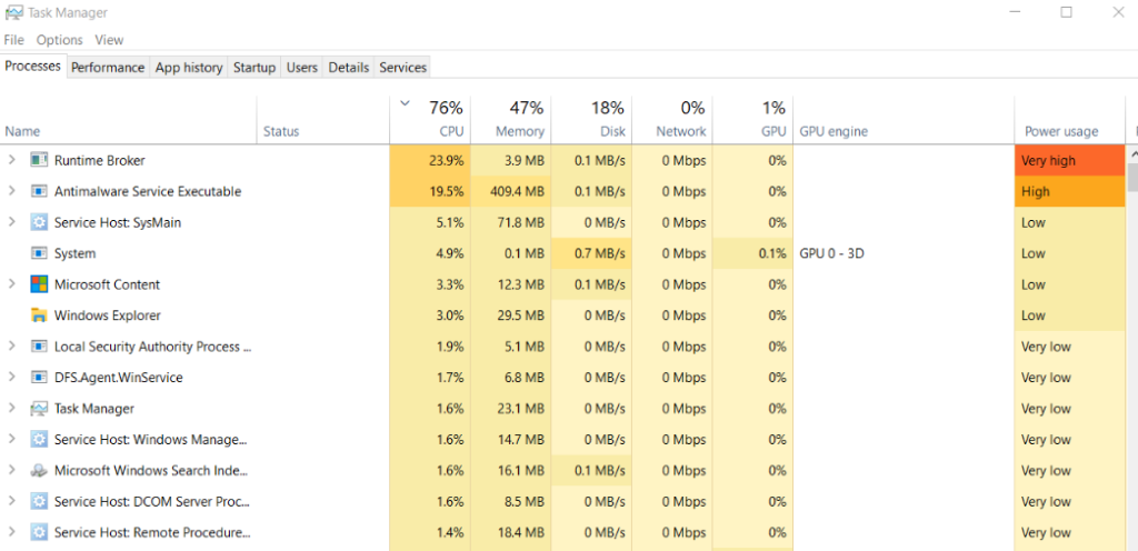 Antimalware Service Executable using high CPU in Windows Task Manager