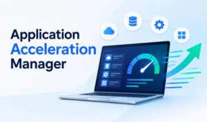 Application Acceleration Manager dashboard with performance monitoring and speed optimization