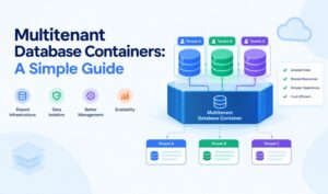 Multitenant database containers with isolated tenant data and shared infrastructure