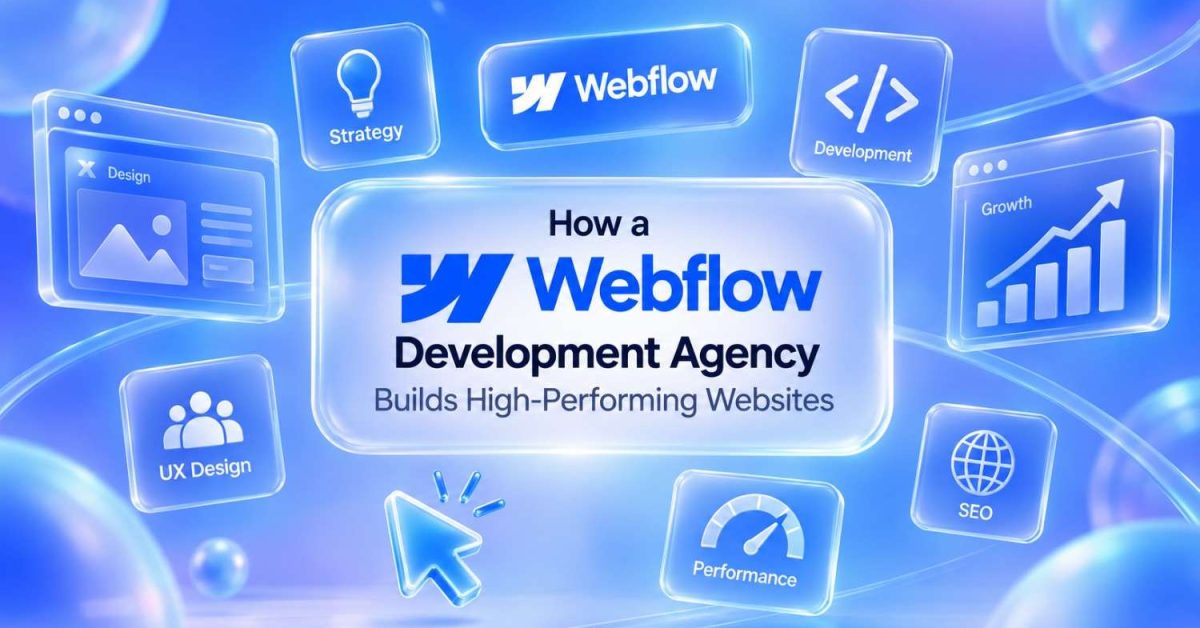 Webflow development agency building a high-performing website with strategy, UX design, development, SEO, and performance optimization.