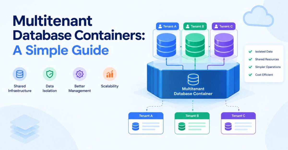 Multitenant database containers with isolated tenant data and shared infrastructure
